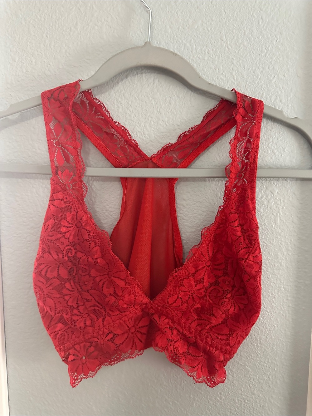 Red Lace Racerback Bralette - Women Intimates